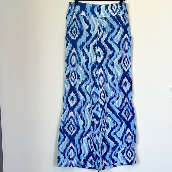 Lilly Pulitzer Blue Lolani 100% Silk Palazzo Pants - Size: 0 - Picture 2 of 8